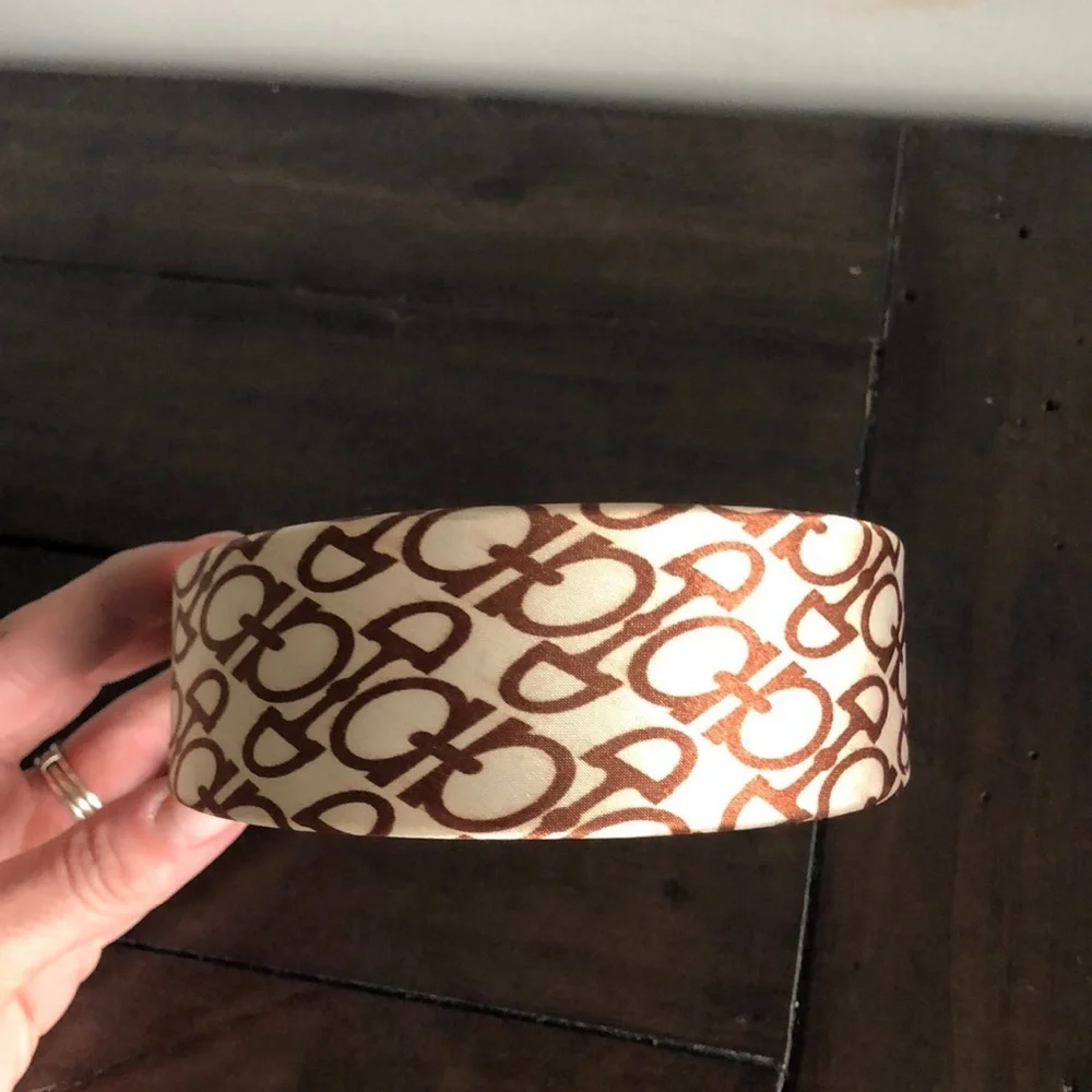 Brown and tan satin headband
